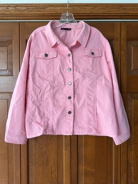 Women’s Pink Denim Button-Up Jacket